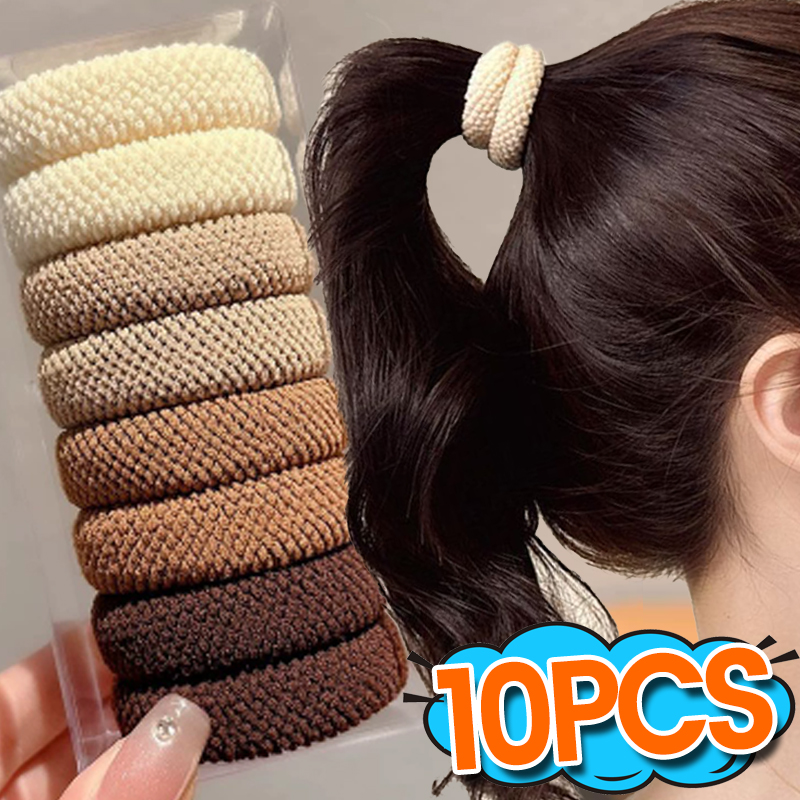 Travel Accessories For Girls - Seamless Hair Ties Thick Elastic Hair