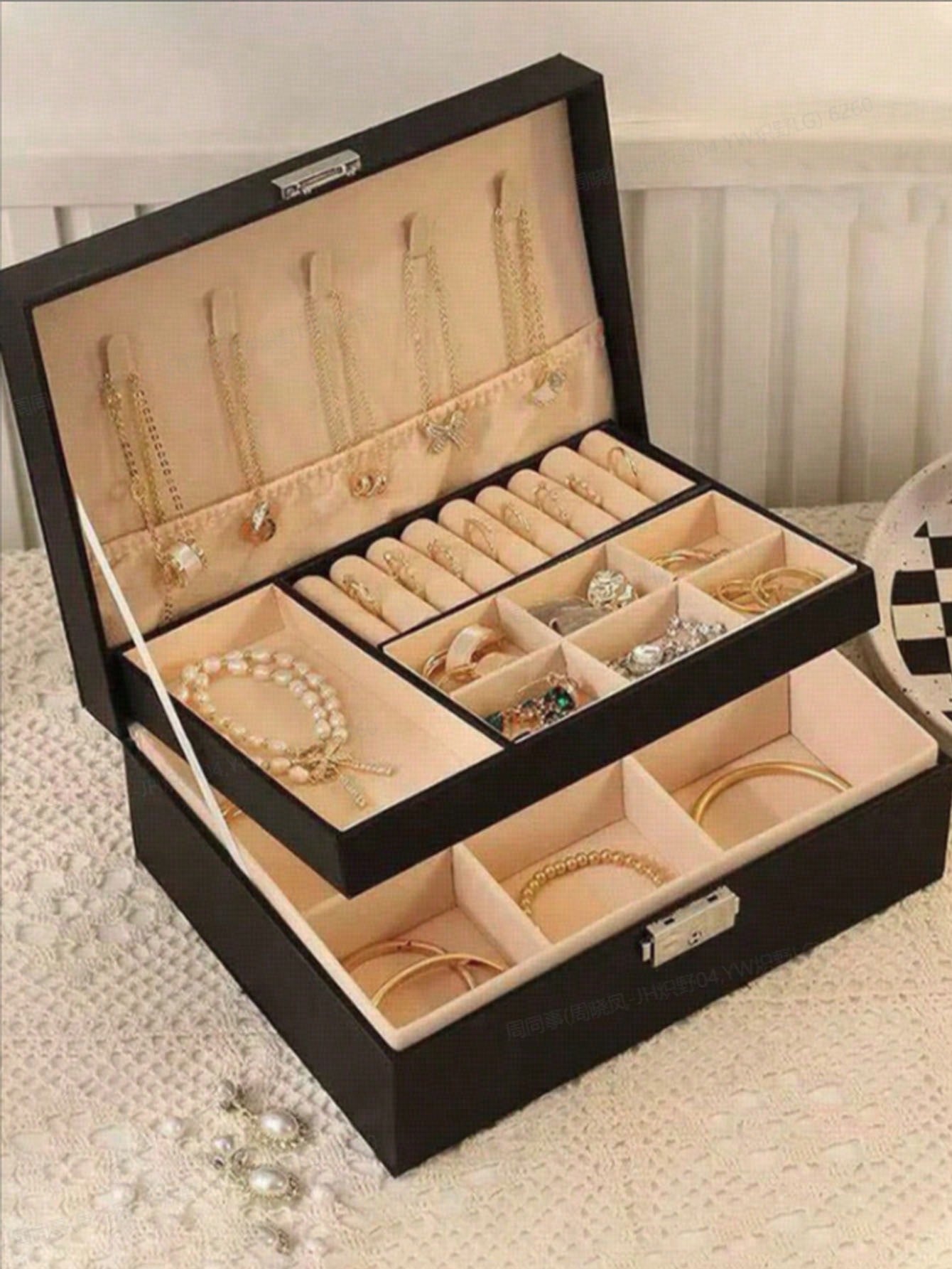 1pc Dual Layer Large Capacity  - Accessories Travel Jewelry Box avis et prix