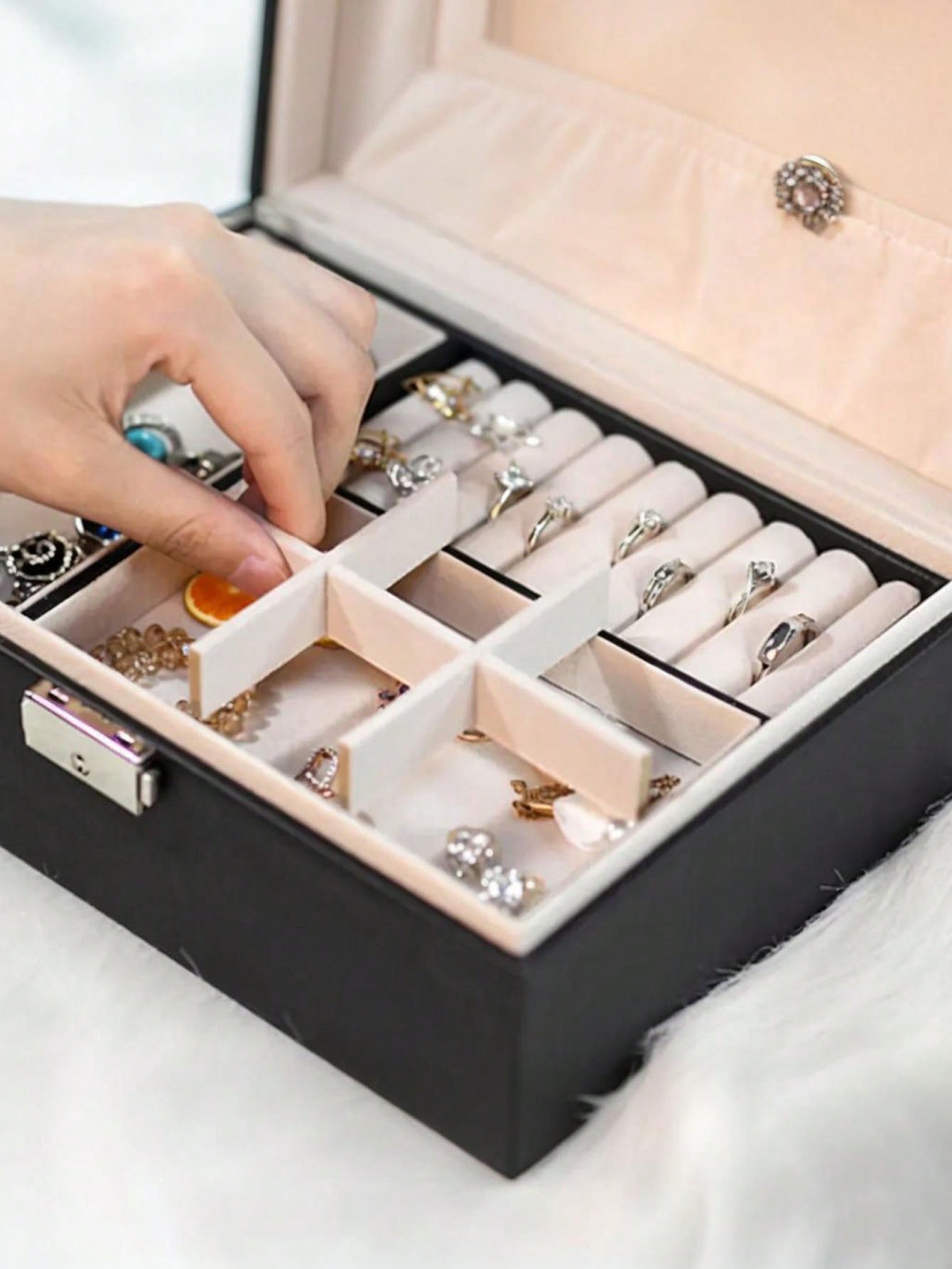 1pc Dual Layer Large Capacity  - Accessories Travel Jewelry Box avis et prix