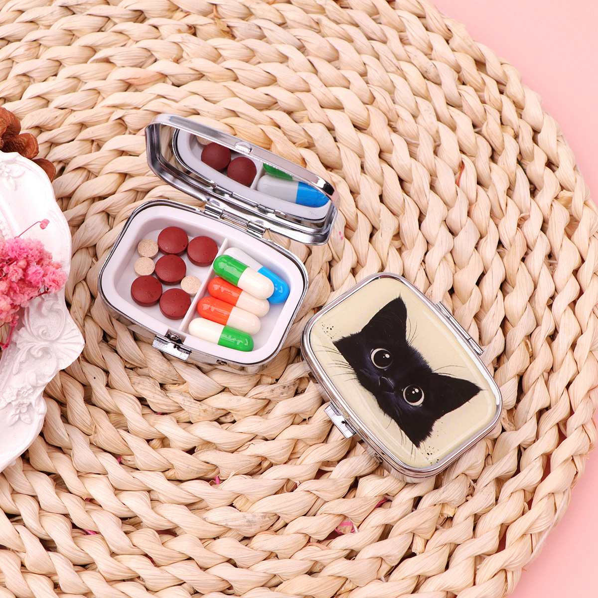 Black Cat Pill Boxes Cartoon A - Accessories Travel Jewelry Box avis et prix