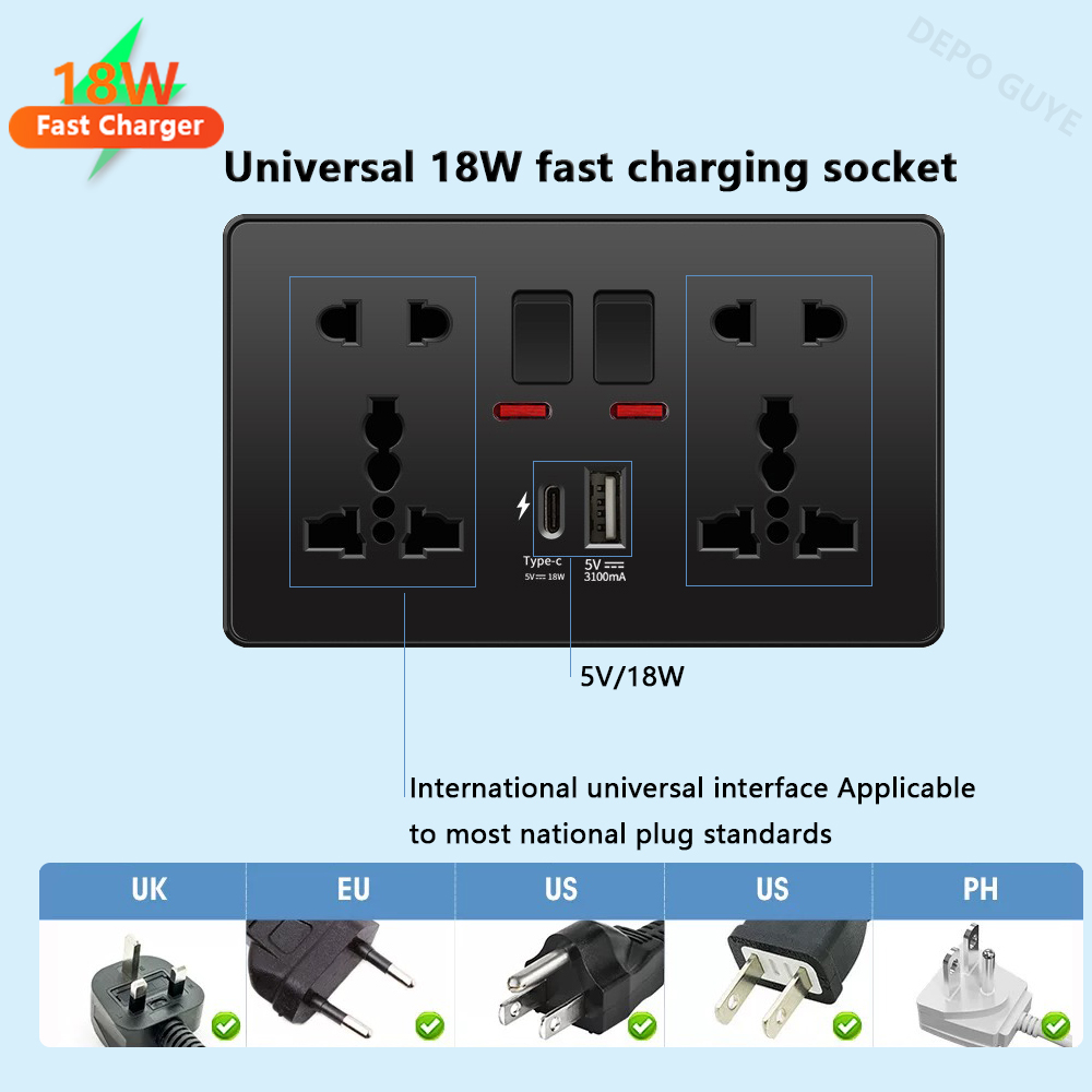 Universal Black USB Type-C 18W - Travel Accessories Uk avis et prix