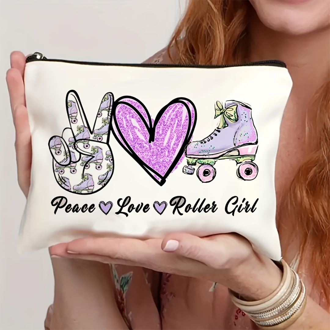 1Pc Peace, Love & Roller Skati - Travel Accessories For Girls avis et prix