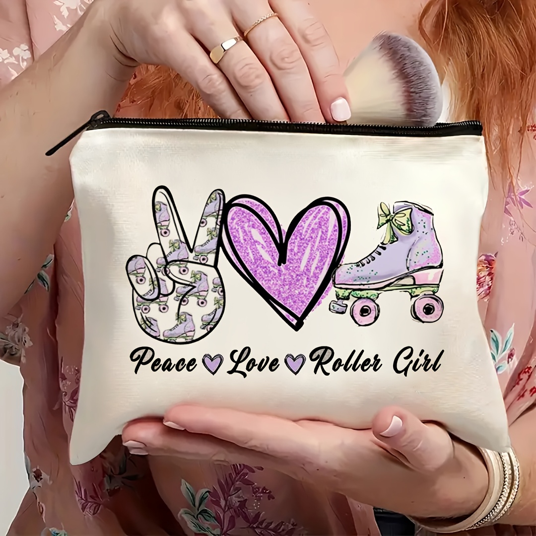 1Pc Peace, Love & Roller Skati - Travel Accessories For Girls avis et prix