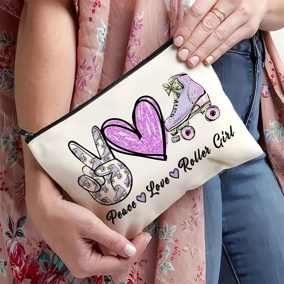 1Pc Peace, Love & Roller Skati - Travel Accessories For Girls avis et prix