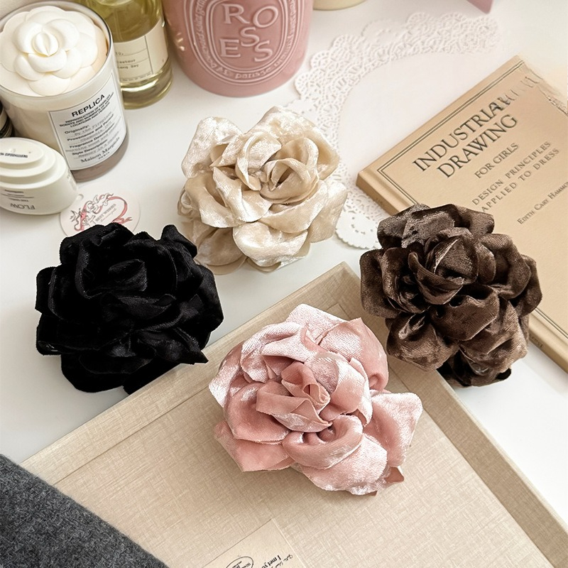 Ins Velvet Rose Hair Claw Clip - Travel Accessories For Girls avis et prix