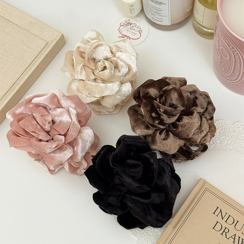 Ins Velvet Rose Hair Claw Clip - Travel Accessories For Girls avis et prix
