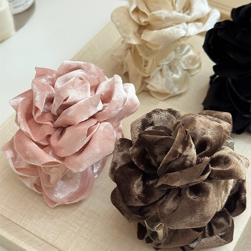 Ins Velvet Rose Hair Claw Clip - Travel Accessories For Girls avis et prix
